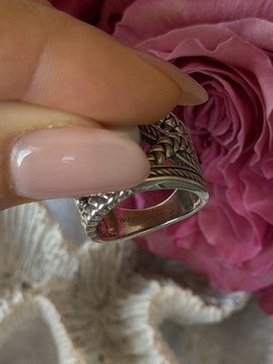 925 Sterling Silver Pearl Ring Size 6