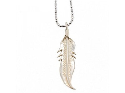 925 Sterling Silver "Feather" Chain With Pendant Italy