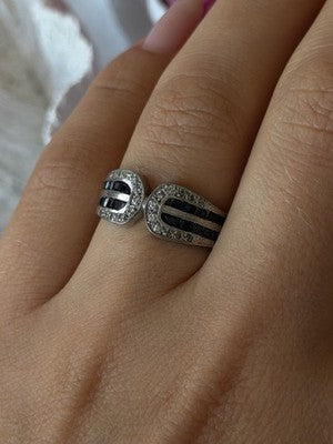 Vintage 925 Sterling Silver Sapphire & Beryl Ring Size 7