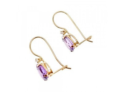 10K Yellow Gold Tourmaline & Diamond Earrings