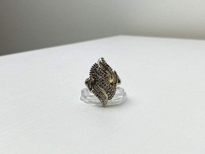 925 Sterling Silver Gold Plated Ring Size 7