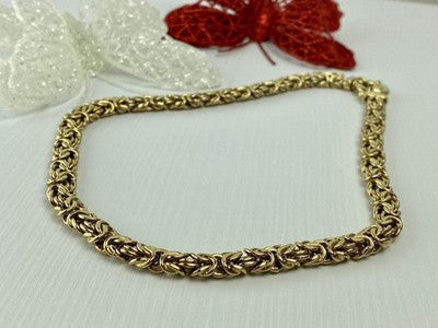 925 Sterling Silver Gold Plated Necklace Italy