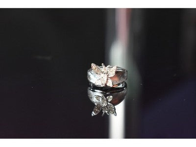 925 Sterling Silver CZ "Butterfly" Ring Size 9