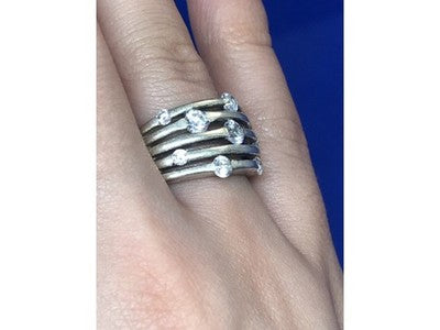 925 Sterling Silver CZ Ring Size 6.5