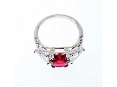 925 Sterling Silver Pink & White CZ Ring Size 12.5
