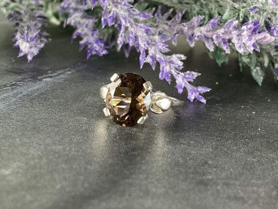 925 Sterling Silver Hessonite Ring Size 6.5