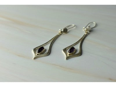 925 Sterling Silver Amethyst Earrings