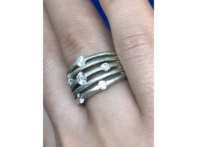925 Sterling Silver CZ Ring Size 6.5