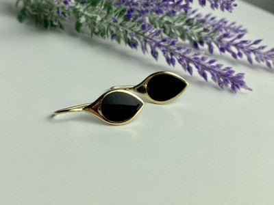 925 Sterling Silver Gold Plated Enamel Earrings