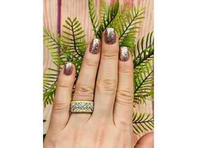 925 Sterling Silver Gold Plated CZ Ring Size 7
