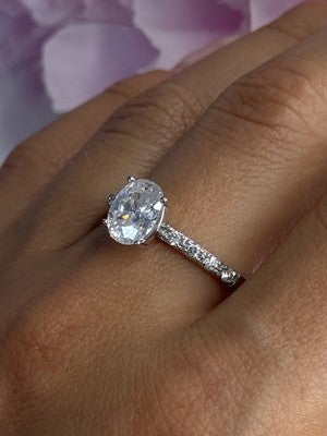 Shiny 925 Sterling Silver CZ Ring Size 10