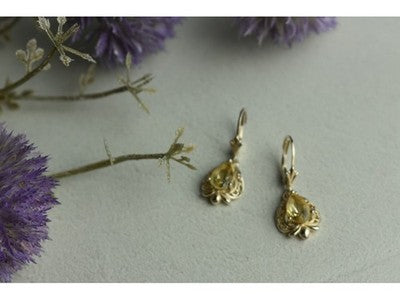 925 Sterling Silver Yellow Tourmaline Earrings