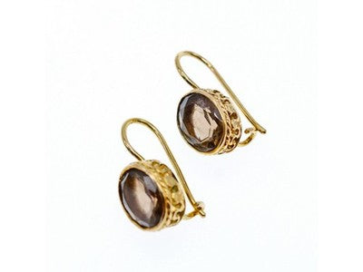 925 Sterling Silver Gold Plated Hessonite Earrings