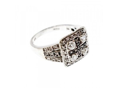 925 Sterling Silver White Spinel Ring Size 7