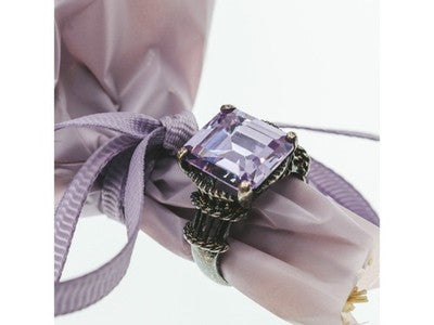 925 Sterling Silver Amethyst Ring Size 6.75
