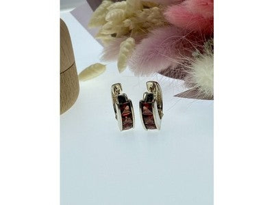 925 Sterling Silver Garnet Earrings