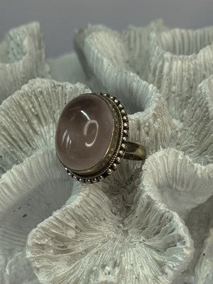 Beautiful Vintage 925 Sterling Silver Morganite Ring Size 5.5