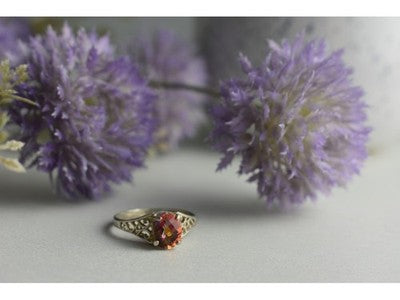 925 Sterling Silver Pink Spinel Ring Size 8