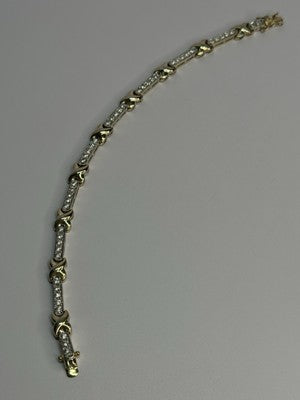 Elegant 925 Sterling Silver CZ Bracelet Length 7.5 Inch