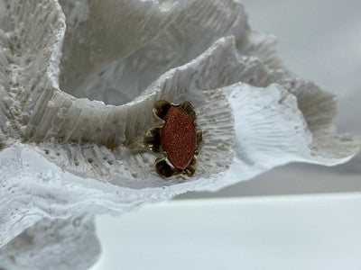 Vintage 925 Sterling Silver Aventurine Ring Size 6