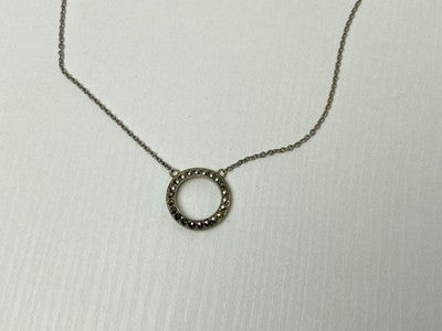 925 Sterling Silver Marcasites Pendant Necklace
