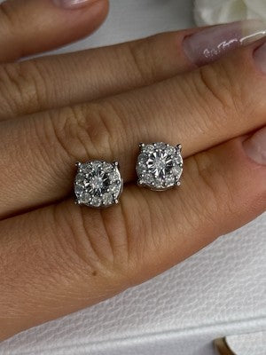 925 Sterling Silver Beryl Stud Earrings Length 0.35 Inch