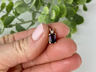 14K Yellow Gold Tourmaline & Diamond Pendant