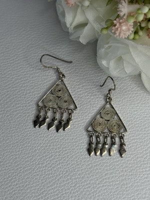 925 Sterling Silver Earrings Length 1.70 Inch