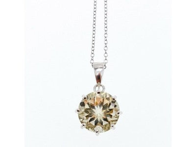 925 Sterling Silver Citrine Chain With Pendant