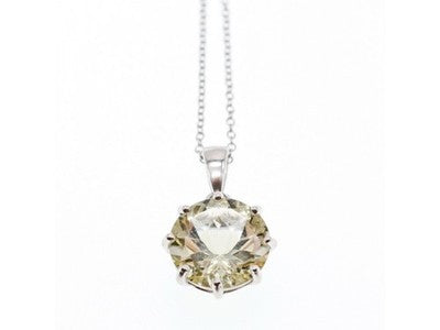 925 Sterling Silver Citrine Chain With Pendant