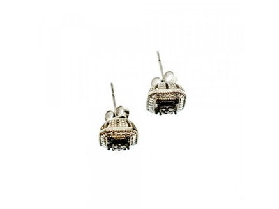 925 Sterling Silver Black Spinel Stud Earrings