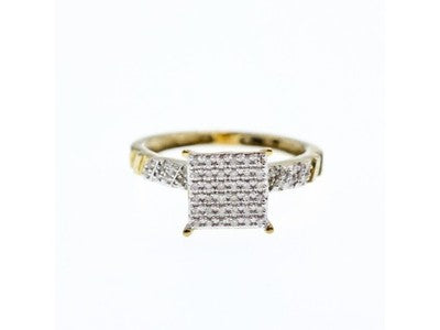 10K Yellow Gold Diamonds Ring Size 7