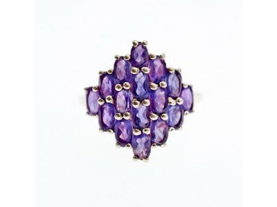 925 Sterling Silver Purple Tourmaline Ring Size 9.5