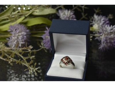 925 Sterling Silver Almandine Ring Size 7