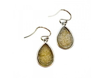 925 Sterling Silver Pyrite "Drops" Earrings