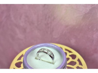 925 Sterling Silver CZ Band Ring Size 9.75