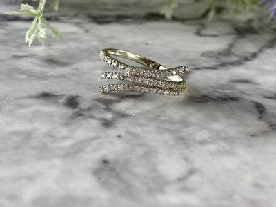 14K White Gold Diamonds Ring Size 8.5
