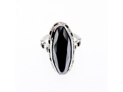 925 Sterling Silver Hematite Ring Size 5.5