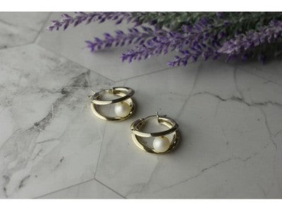 925 Sterling Silver Pearls Earrings Italy