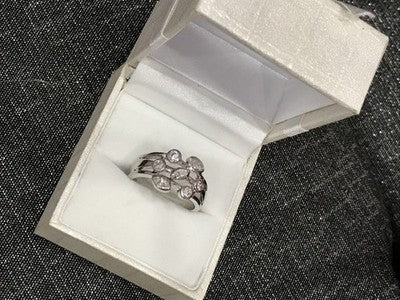 925 Sterling Silver CZ Ring Size 8