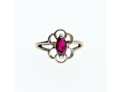 925 Sterling Silver Almandine Ring Size 5.5