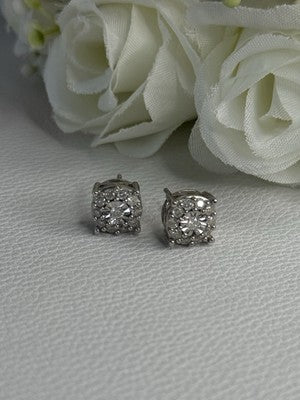 925 Sterling Silver Beryl Stud Earrings Length 0.35 Inch