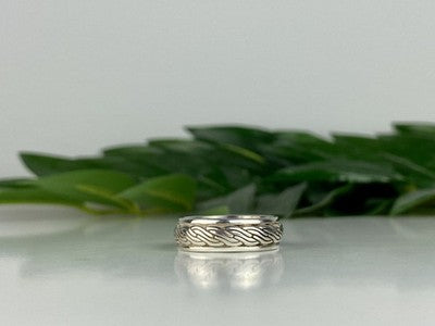 Men'S 925 Sterling Silver Band Ring Size 12.5
