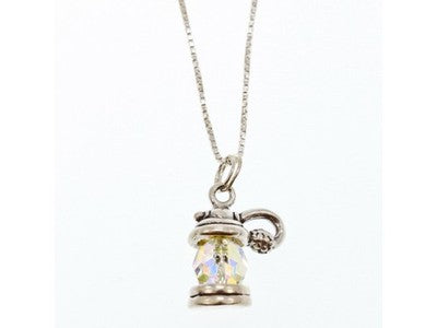 925 Sterling Silver Mystic Topaz "Lantern" Chain With Pendant Italy