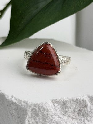925 Sterling Silver Carnelian Ring Size 7