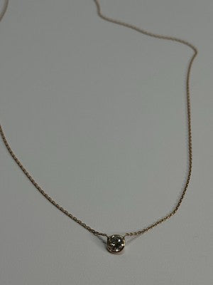 14K YELLOW GOLD DIAMOND 0.56 CARAT NECKLACE LENGTH 18 INCH