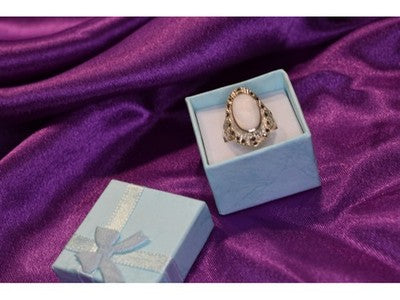 925 Sterling Silver Mother OF Pearl & Marcasites Ring Size 6.5