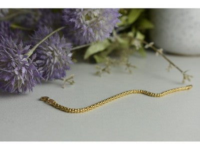925 Sterling Silver Gold Plated Bracelet Italy Size 7.3 In
