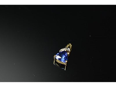 10K Yellow Gold London Blue Topaz & Diamond Pendant