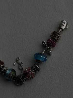 Donatella 925 Sterling Silver 19 Charms Bracelet